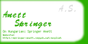 anett springer business card